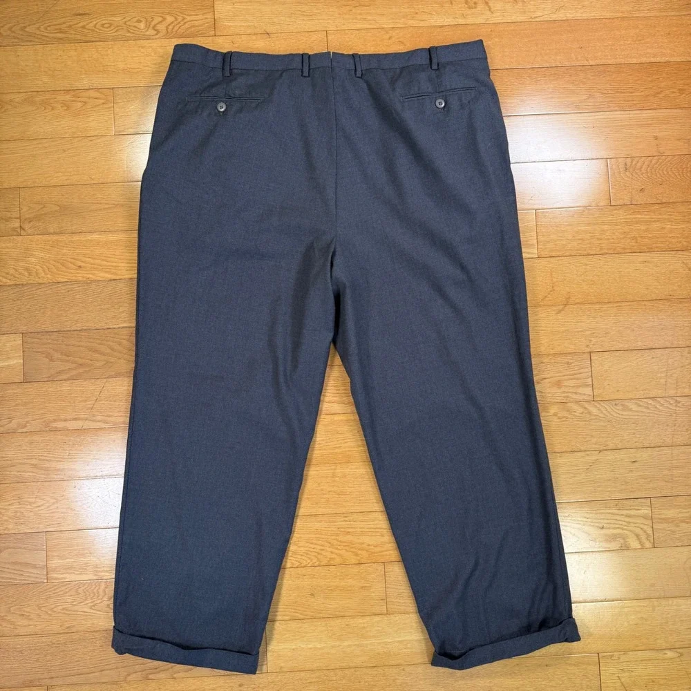 Brioni Mens Cannes Charcoal Gray Wool Pleated Cuffed Dress Pants Size 44R IT 42W